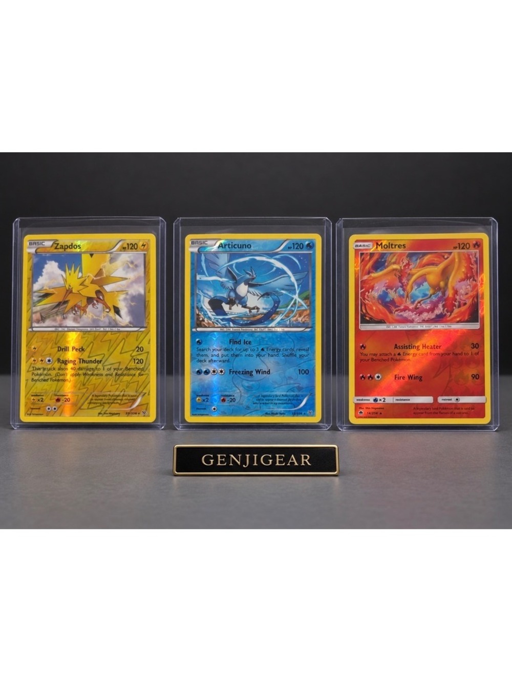 Pokemon Legendary Birds Set: Zapdos, Articuno, Moltres Holo Cards